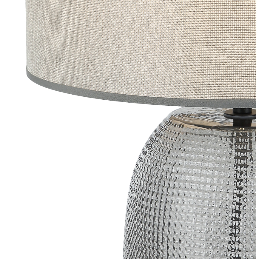Stolní lampa JENIFER 1xE27/40W/230V šedá/kouřová