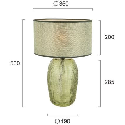Stolní lampa JENIFER 1xE27/40W/230V zelená