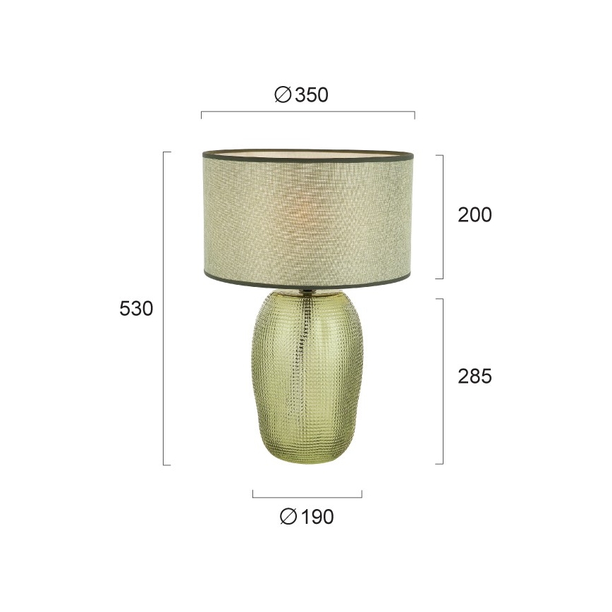 Stolní lampa JENIFER 1xE27/40W/230V zelená