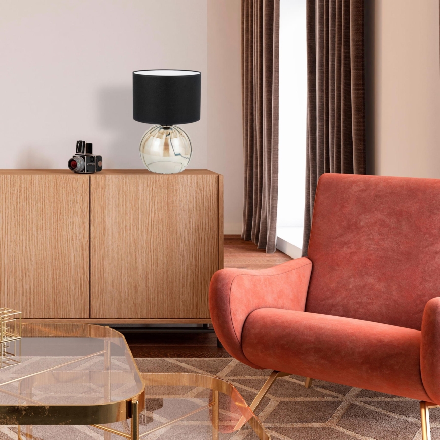 Stolní lampa JETTE 1xE27/15W/230V černá/béžová