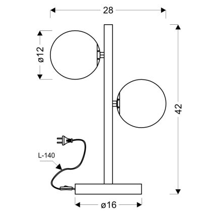 Stolní lampa KAMA 2xG9/28W/230V