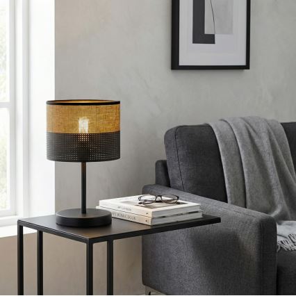 Stolní lampa KARBON 1xE27/15W/230V černá/hnědá