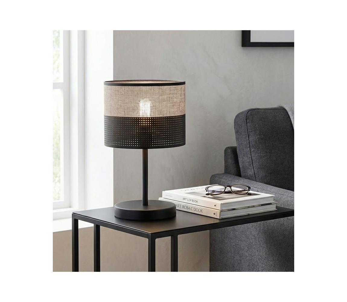 EMIBIG Stolní lampa KARBON 1xE27/15W/230V černá/šedá 1652/LN1 Šedá,Černá