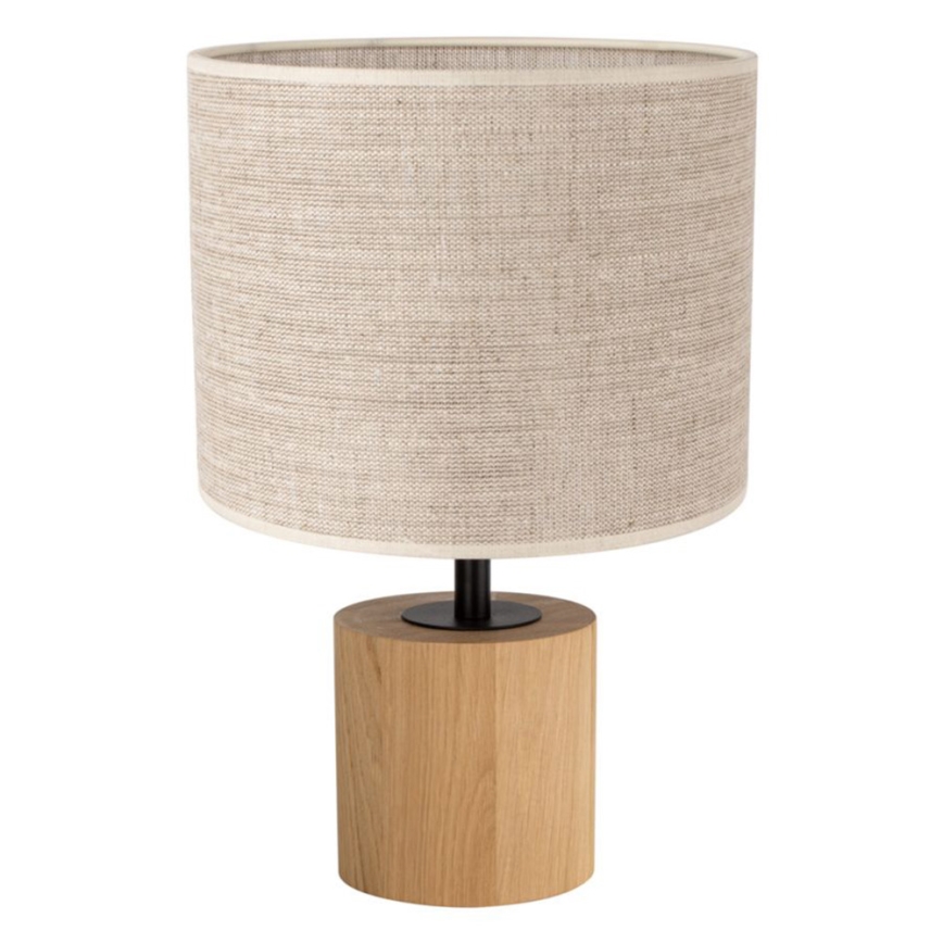 Stolní lampa KRETA 1xE27/25W/230V dub/béžová dub
