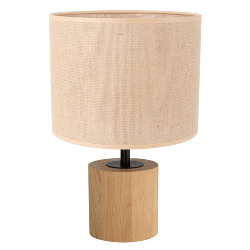 Stolní lampa KRETA 1xE27/25W/230V dub/oranžová dub