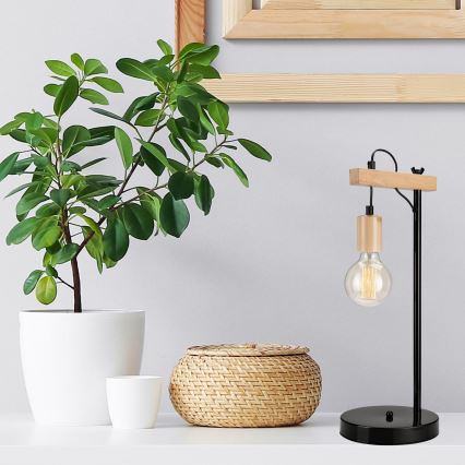 Stolní lampa LEON 1xE27/60W/230V buk