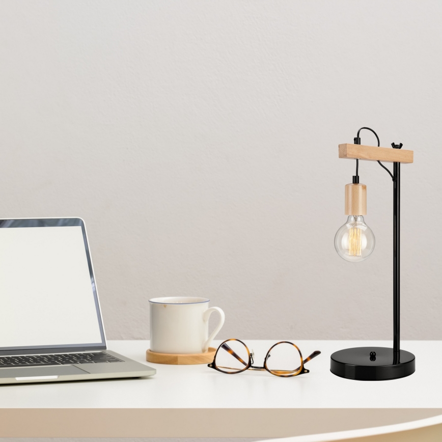 Stolní lampa LEON 1xE27/60W/230V buk