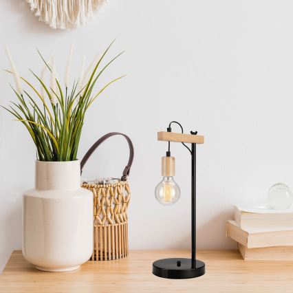 Stolní lampa LEON 1xE27/60W/230V buk