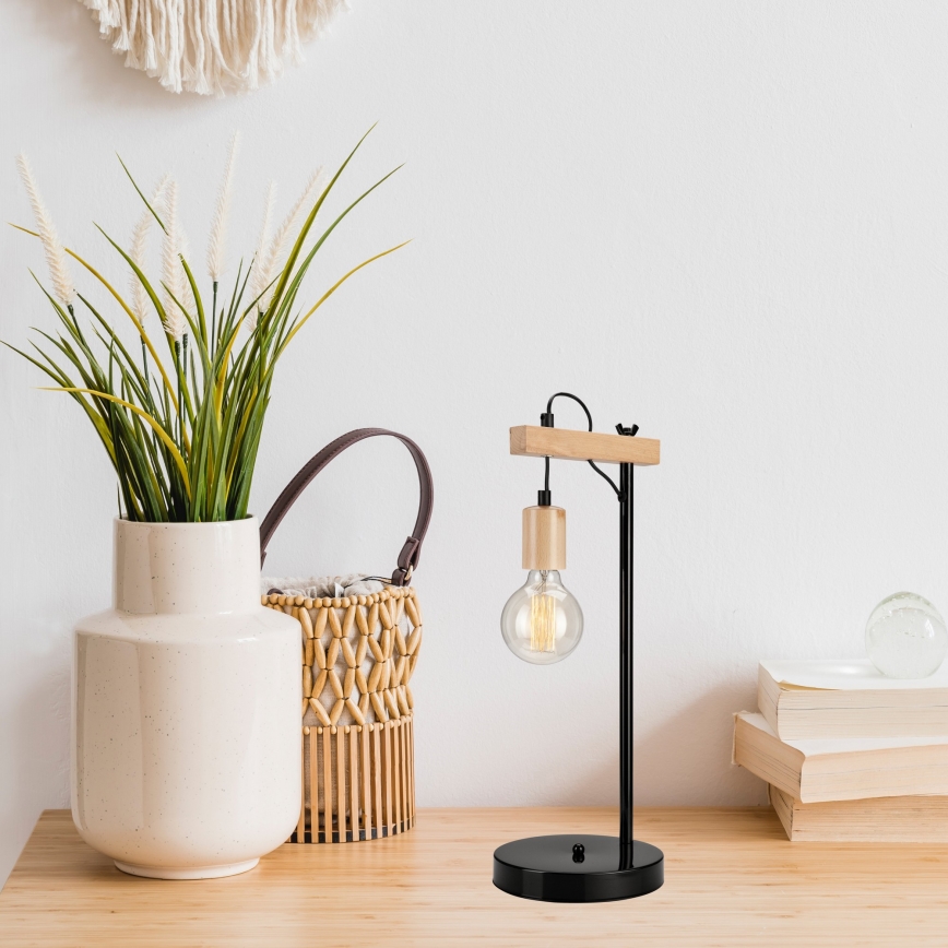Stolní lampa LEON 1xE27/60W/230V buk