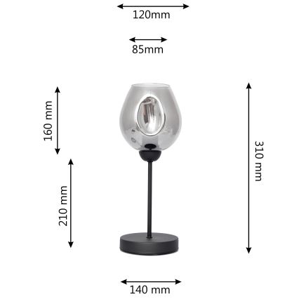 Stolní lampa LILI 1xE27/15W/230V černá/šedá