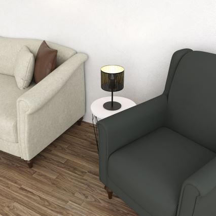 Stolní lampa LOFT SHADE 1xE27/60W/230V pr. 18 cm černá/zlatá