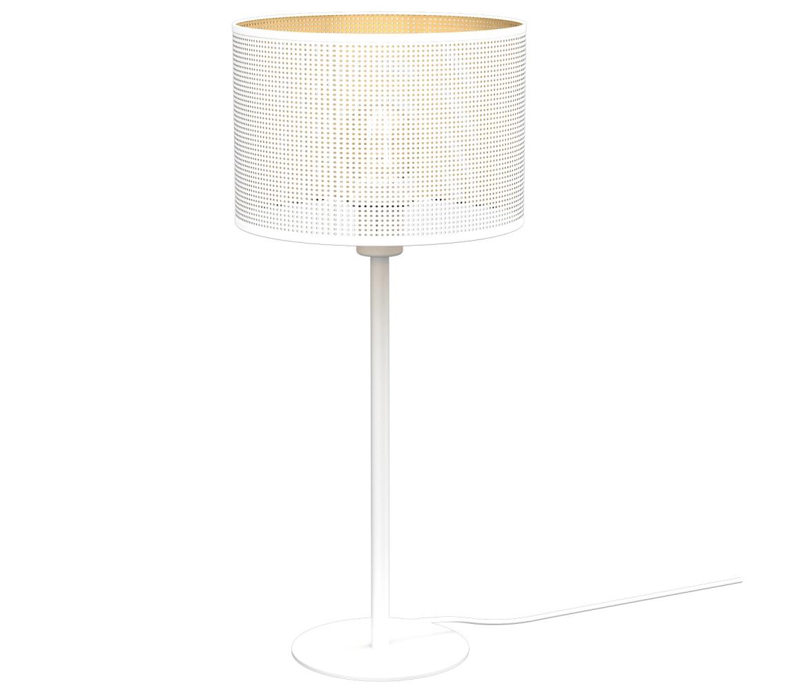 Luminex Stolní lampa LOFT SHADE 1xE27/60W/230V pr. 25 cm bílá/zlatá LU5271