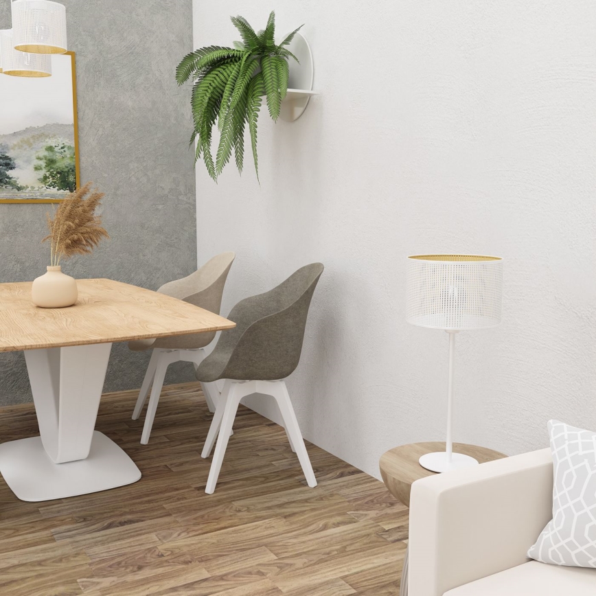 Stolní lampa LOFT SHADE 1xE27/60W/230V pr. 25 cm bílá/zlatá