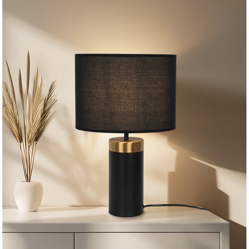 Stolní lampa LUCIANO 1xE27/40W/230V černá/zlatá