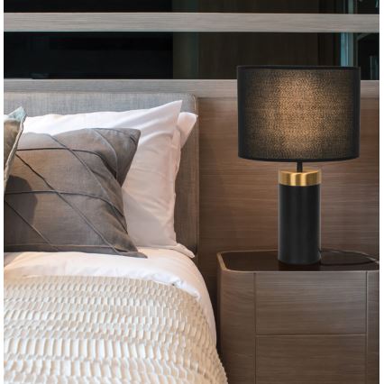 Stolní lampa LUCIANO 1xE27/40W/230V černá/zlatá
