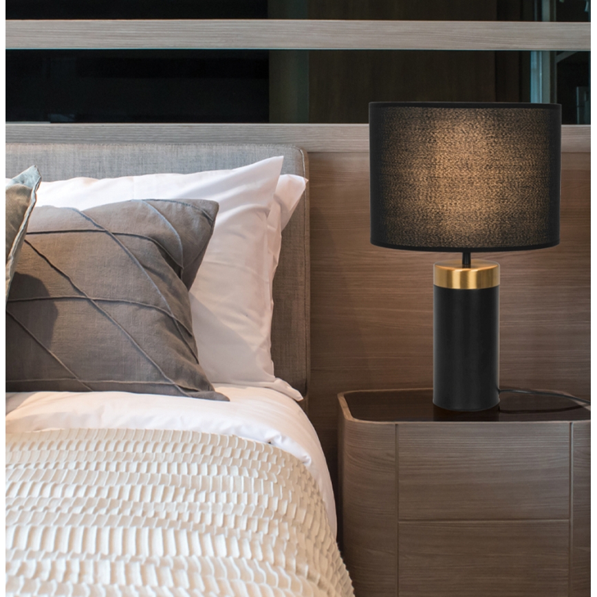 Stolní lampa LUCIANO 1xE27/40W/230V černá/zlatá