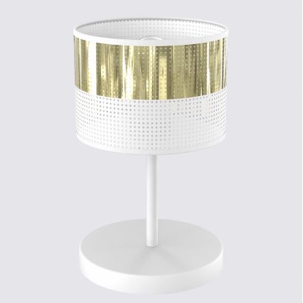 Stolní lampa LUX 1xE27/15W/230V bílá/zlatá