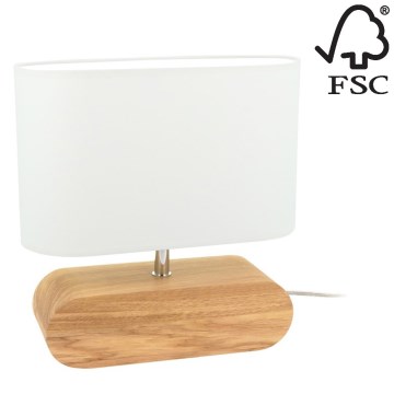 Stolní lampa MARINNA 1xE27/25W/230V dub – FSC certifikováno