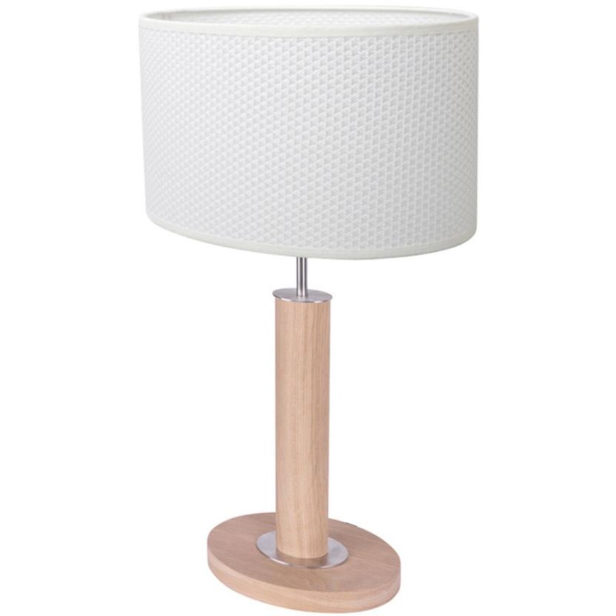 Stolní lampa MERCEDES 1xE27/40W/230V 46 cm bílá/dub