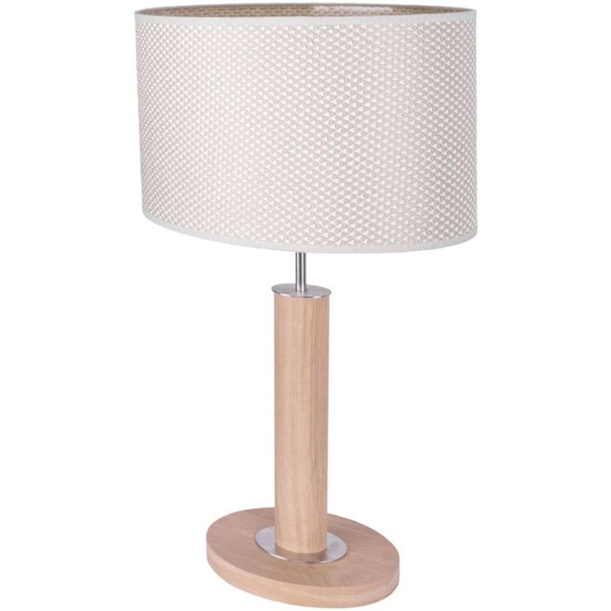 Stolní lampa MERCEDES 1xE27/40W/230V 46 cm krémová/dub