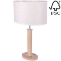 Stolní lampa MERCEDES 1xE27/40W/230V 60 cm krémová/dub – FSC certifikováno