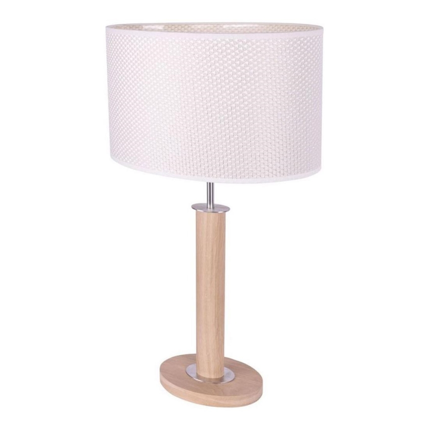 Stolní lampa MERCEDES 1xE27/40W/230V 60 cm krémová/dub