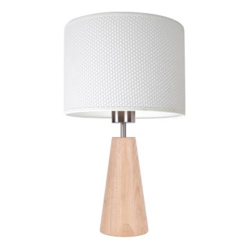 Stolní lampa MERCEDES 1xE27/40W/230V pr. 43 cm bílá/dub