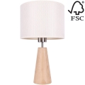 Stolní lampa MERCEDES 1xE27/40W/230V pr. 43 cm krémová/dub – FSC certifikováno