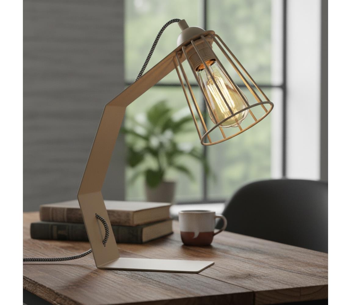 Stolní lampa NANDO 1xE27/15W/230V béžová LN-1.320/BEŻ – Alasans