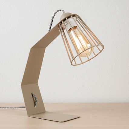 Stolní lampa NANDO 1xE27/15W/230V béžová