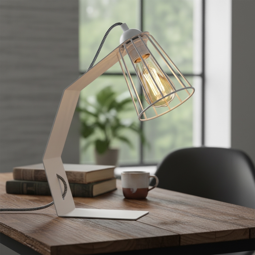 Stolní lampa NANDO 1xE27/15W/230V bílá