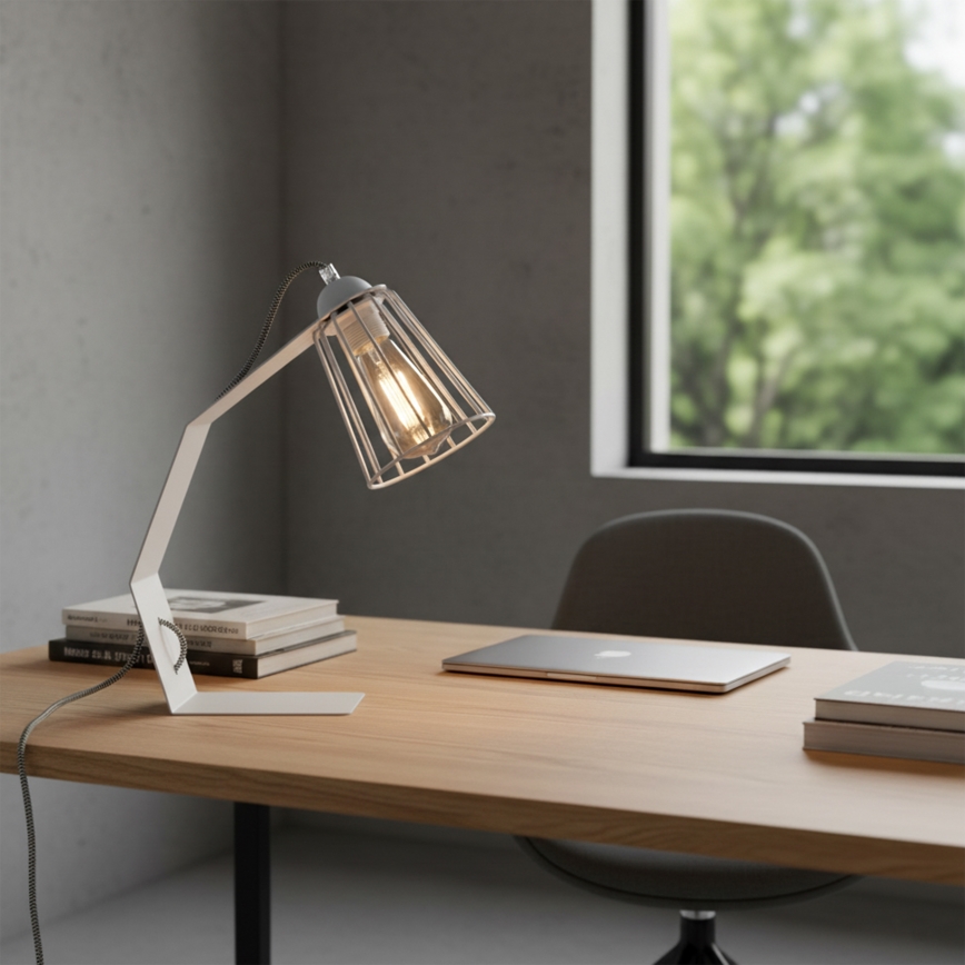 Stolní lampa NANDO 1xE27/15W/230V bílá