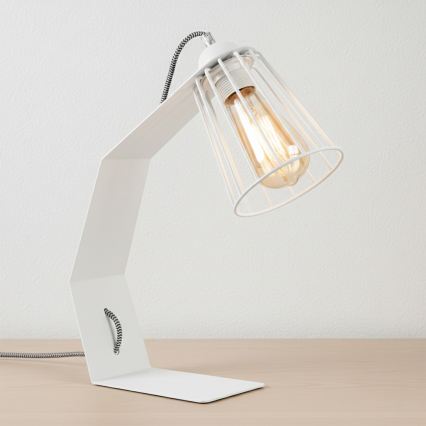 Stolní lampa NANDO 1xE27/15W/230V bílá