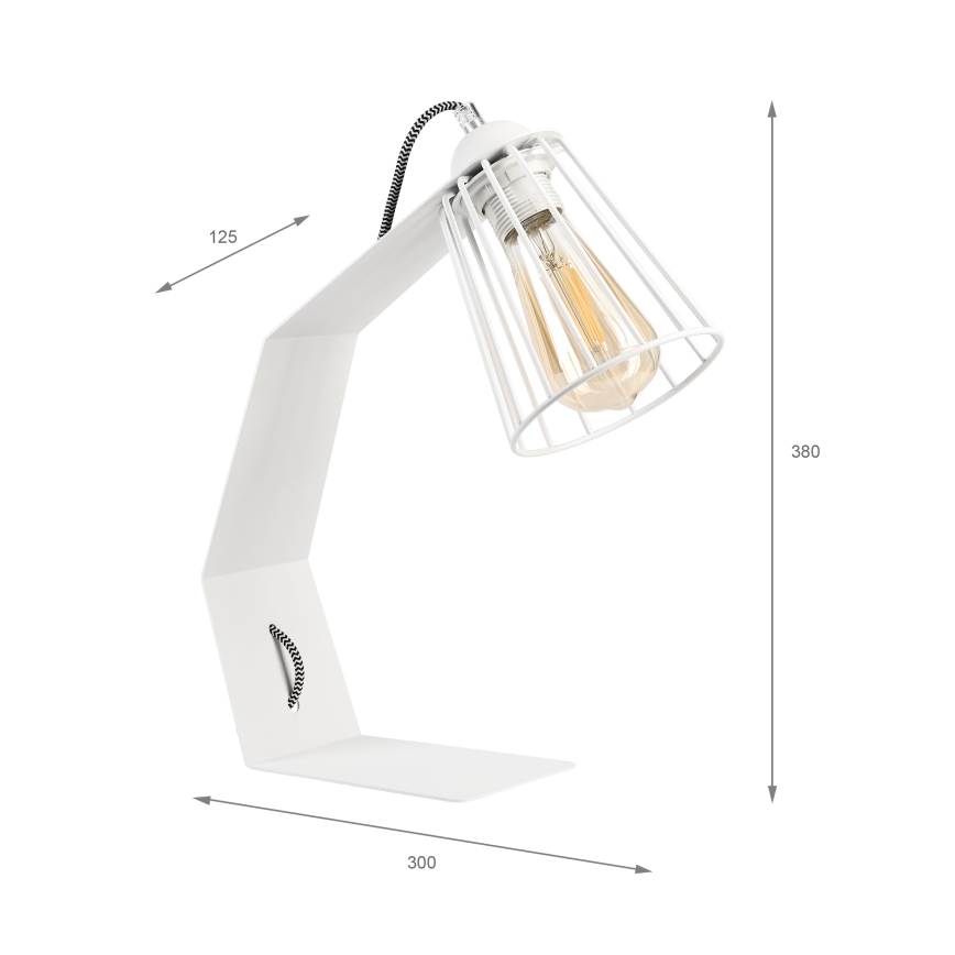 Stolní lampa NANDO 1xE27/15W/230V bílá