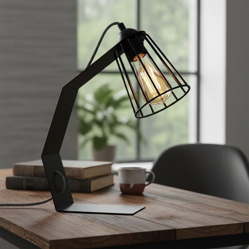 Stolní lampa NANDO 1xE27/15W/230V černá