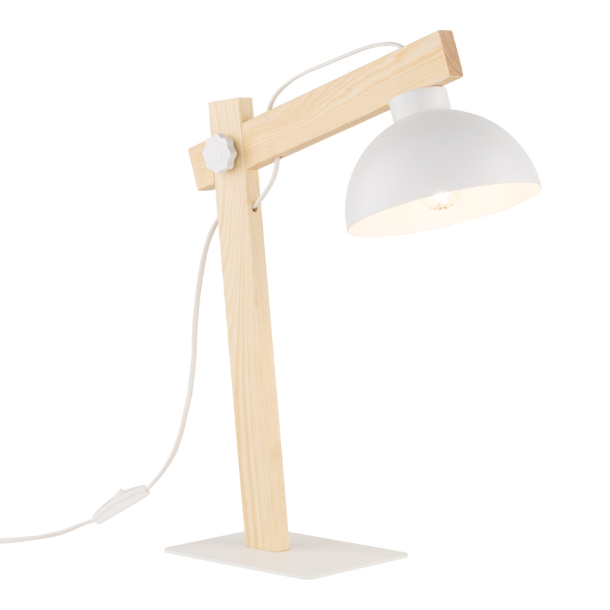 Stolní lampa OSLO 1xE27/15W/230V borovice/bílá