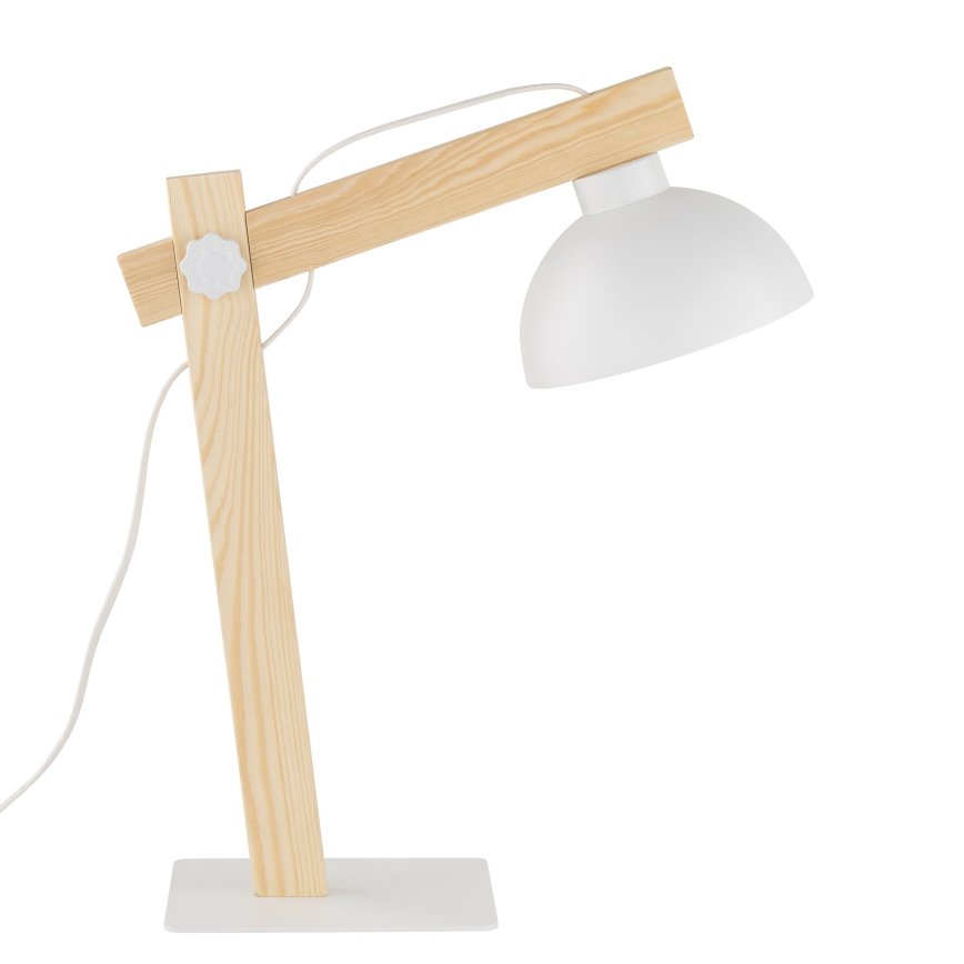 Stolní lampa OSLO 1xE27/15W/230V borovice/bílá