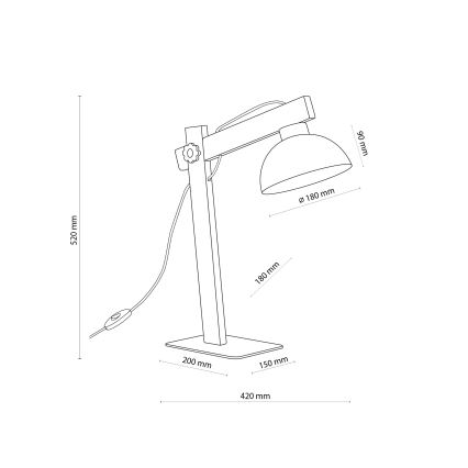 Stolní lampa OSLO 1xE27/15W/230V borovice/bílá
