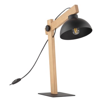 Stolní lampa OSLO 1xE27/15W/230V borovice/černá