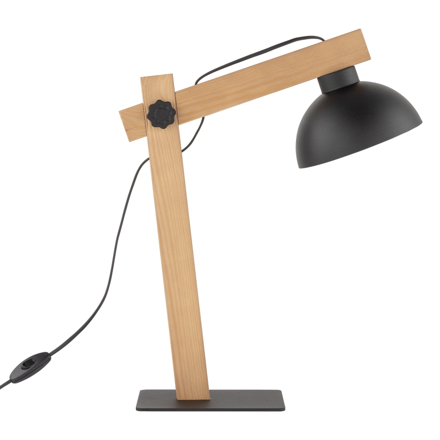 Stolní lampa OSLO 1xE27/15W/230V borovice/černá