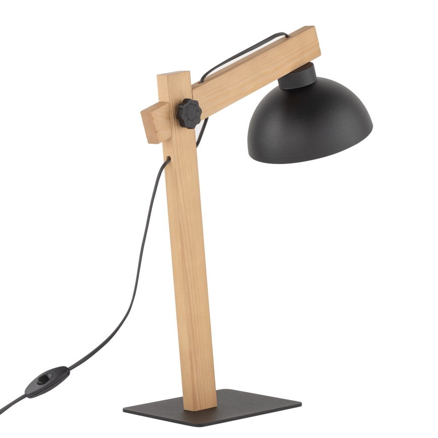 Stolní lampa OSLO 1xE27/15W/230V borovice/černá