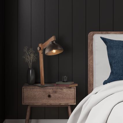 Stolní lampa OSLO 1xE27/15W/230V ořech/hnědá
