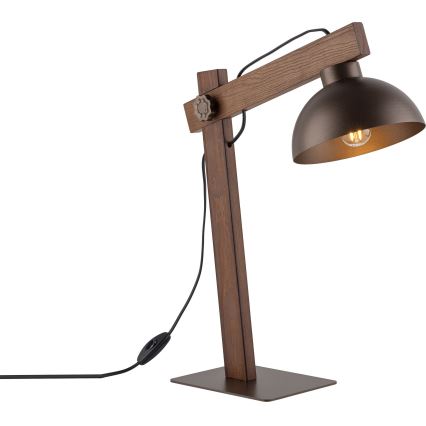 Stolní lampa OSLO 1xE27/15W/230V ořech/hnědá