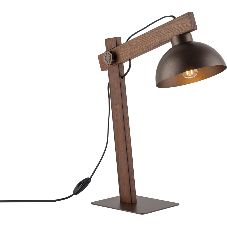 Stolní lampa OSLO 1xE27/15W/230V ořech/hnědá