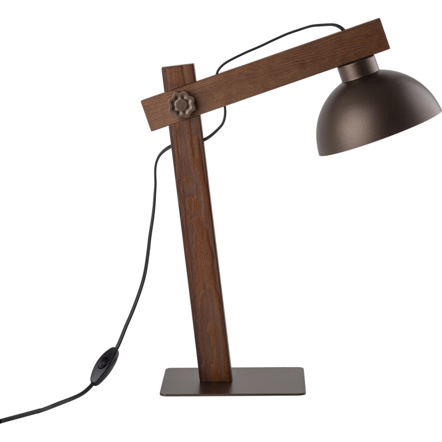Stolní lampa OSLO 1xE27/15W/230V ořech/hnědá