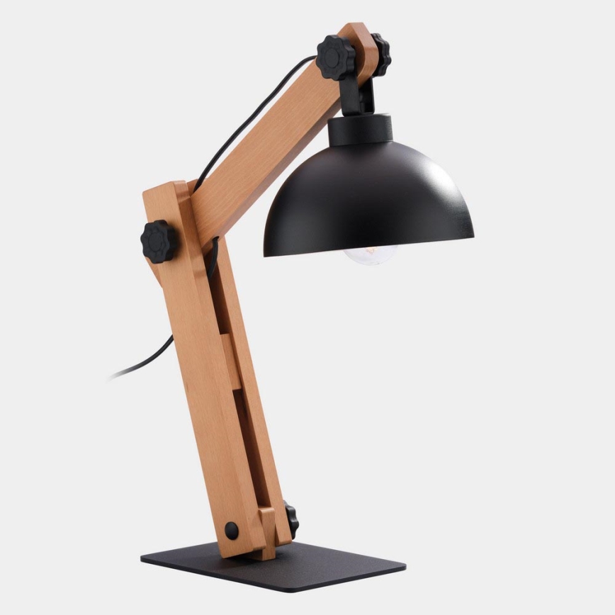 Stolní lampa OSLO 1xE27/60W/230V černá/dřevo