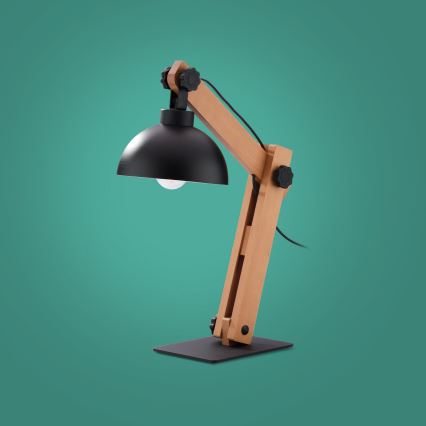 Stolní lampa OSLO 1xE27/60W/230V černá/dřevo