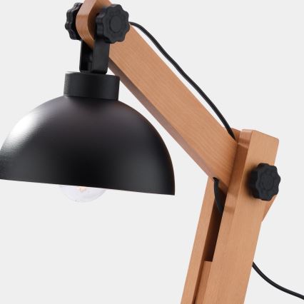 Stolní lampa OSLO 1xE27/60W/230V černá/dřevo