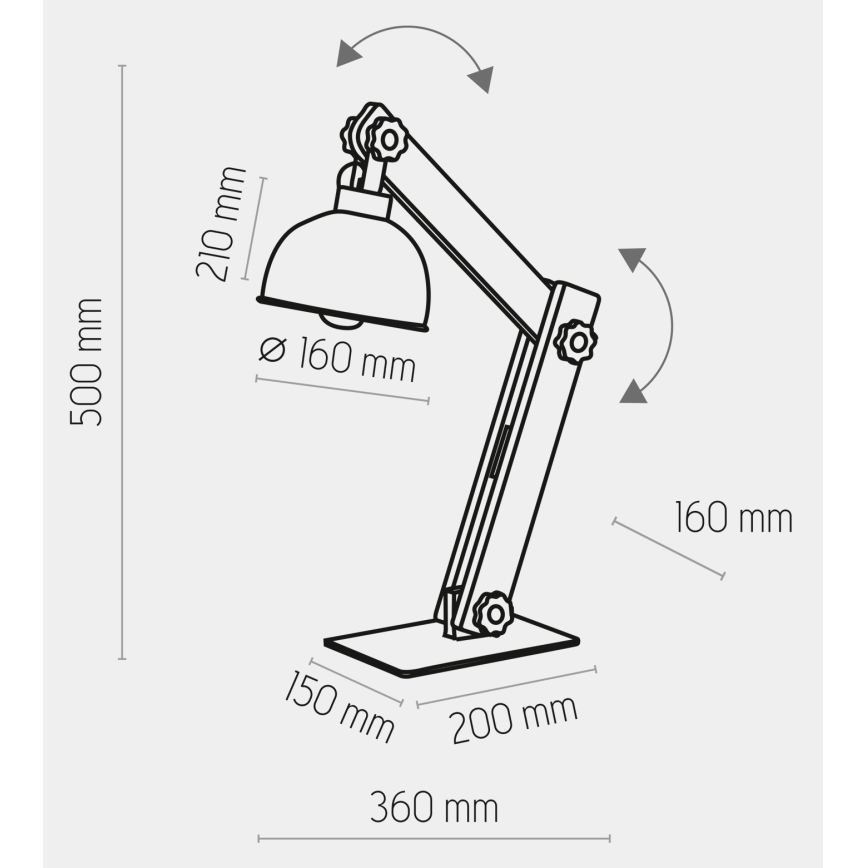 Stolní lampa OSLO 1xE27/60W/230V černá/dřevo