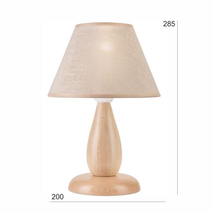 Stolní lampa PERA 1xE27/60W/230V béžová/buk